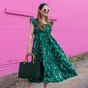 Hill House emerald Floral Nap Dress